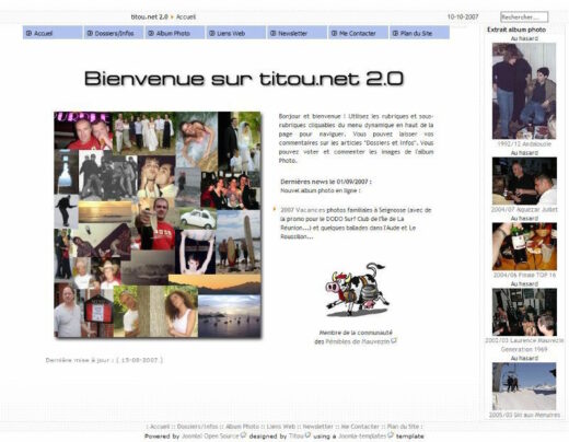 Page d'accueil de titou.net 2.0