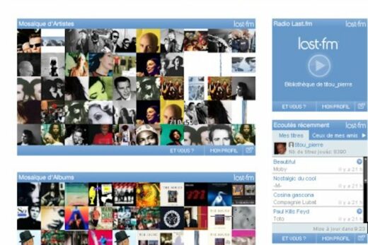 Page avec widgets Last.fm sur mon site web