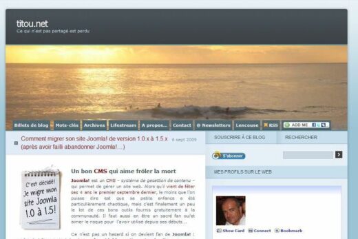 Page accueil titou.net en septembre 2009